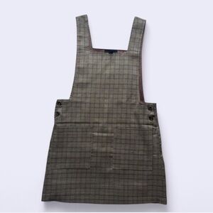 Vintage-Style Plaid Pinafore Dress